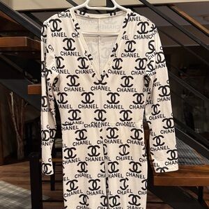 ✨ Designer-Inspired Logo Print Stretch Catsuit ✨